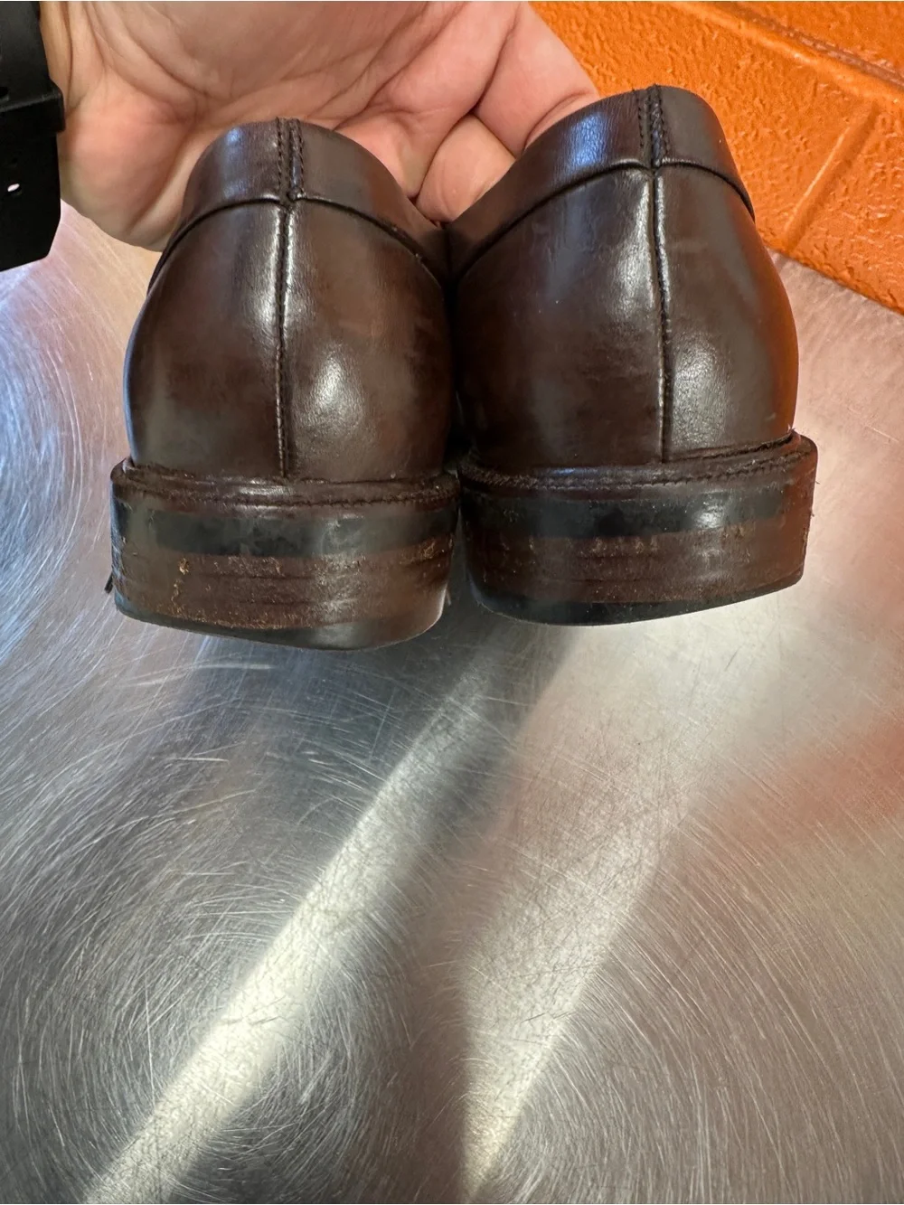 Cole Haan Grand.OS Brown Leather Apron Toe Derby Dress Shoes Men’s 9.5M